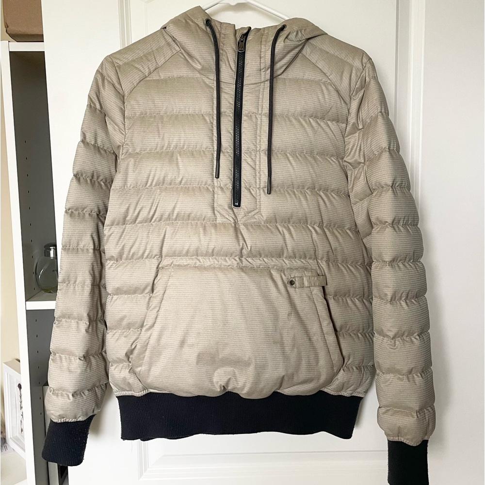 Prana 1/2 zip puffer cream & grey